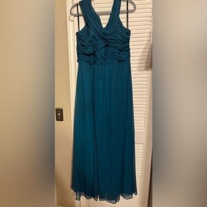 Jenny Yoo Teal Off Shoulder Dress